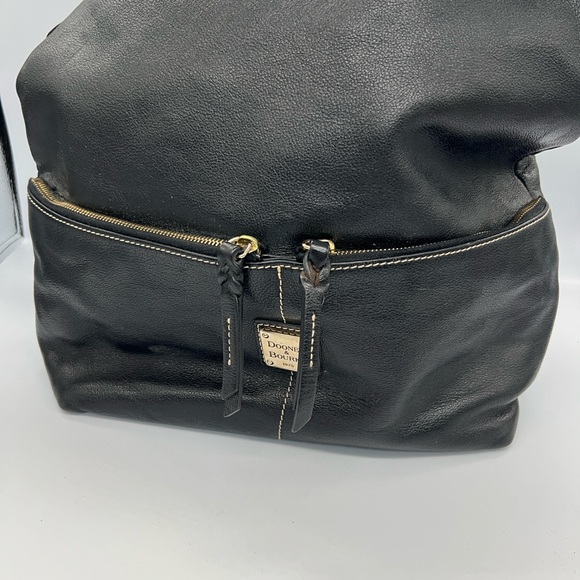 Dooney & Bourke Black Leather Shoulder Bag with Gold Hardware - Picture 5 of 7